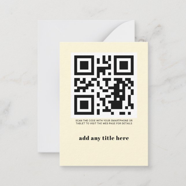 Custom QR Code Modern Trendy Card (Front)