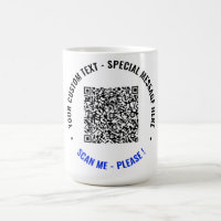 Custom QR Code Mug Gift Your Text Font and Colours