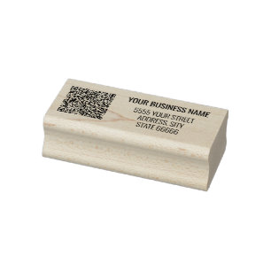 Custom QR Code Name Address Rubber Stamp Template