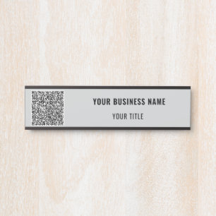 Custom QR Code Name Business Door Sign Template