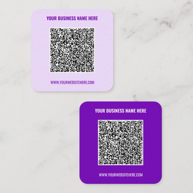 Custom QR Code Name Website Colours Business Card (Front/Back)