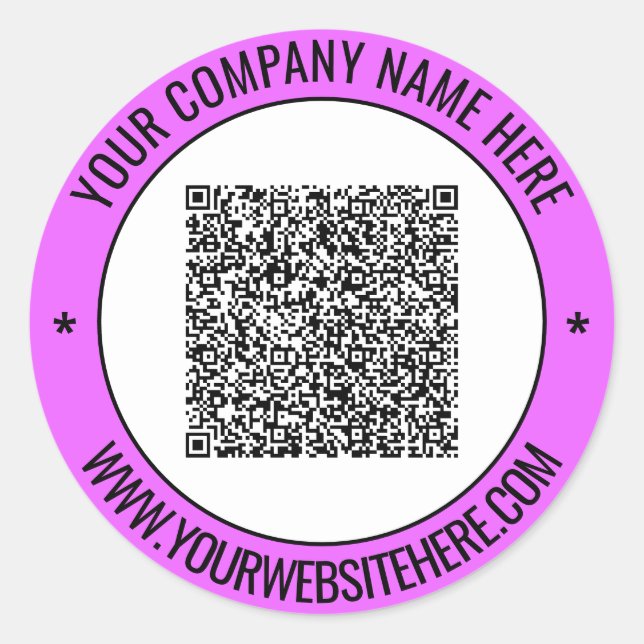 Custom QR Code Name Website Colours Sticker (Front)