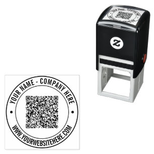 Custom QR Code Name Website Professional Stamp