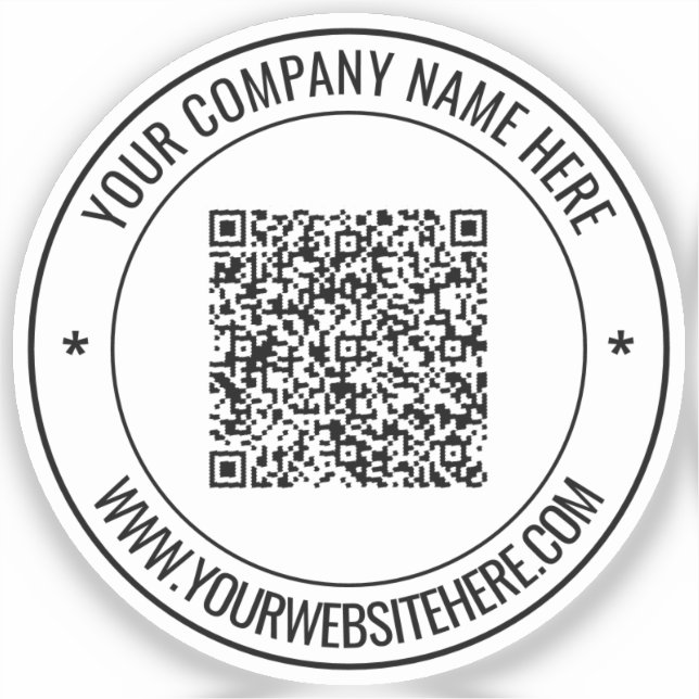 Custom QR Code Name Website Promotional Sticker  (Front)