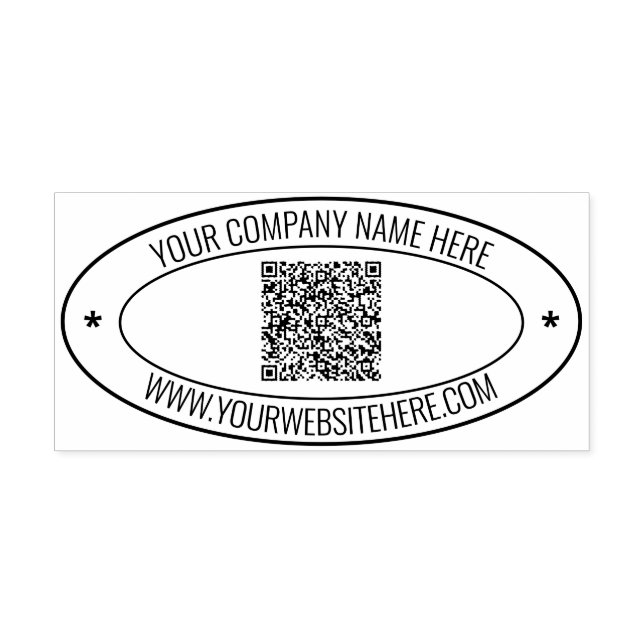 Custom QR Code Name Website Self-inking Stamp (Design)