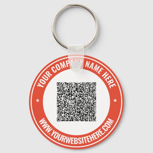 Custom QR Code Name Website Your Colours Keychain (Front)