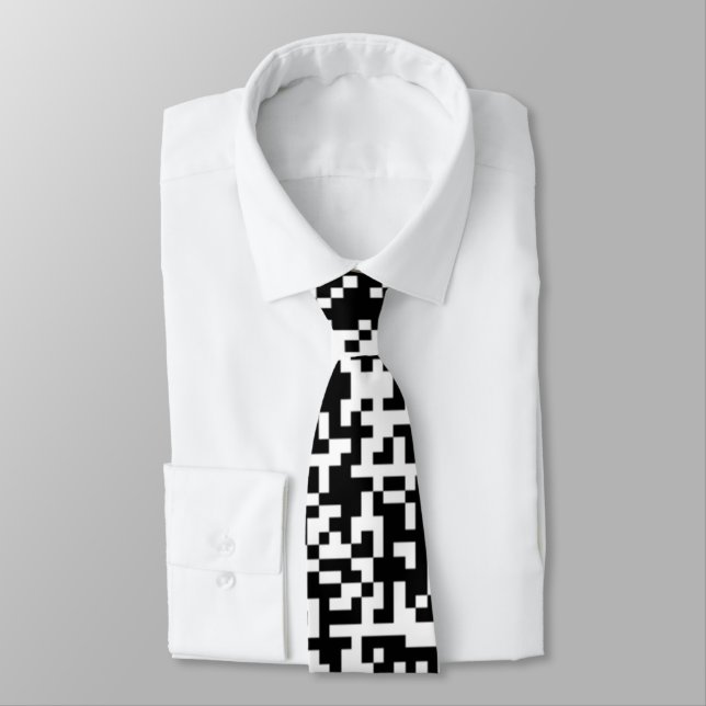 Custom QR Code Neck Tie Design Your Own (Tied)