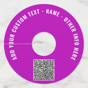 Custom QR Code or Photo and Text Wine Glass Tag