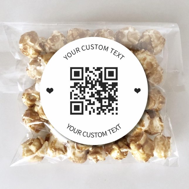 Custom QR Code Package Custom Text Business Classic Round Sticker (Creator Uploaded)