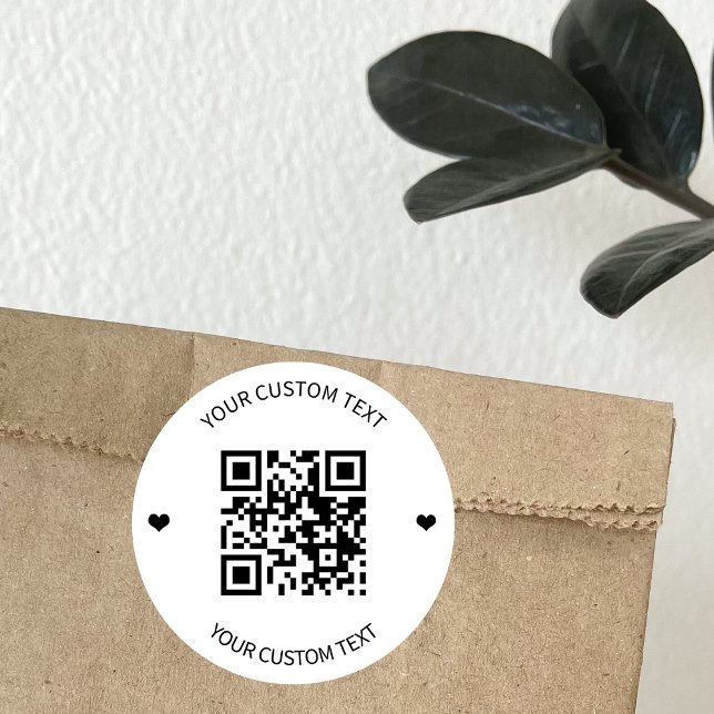 Custom QR Code Package Custom Text Business Classic Round Sticker (Creator Uploaded)