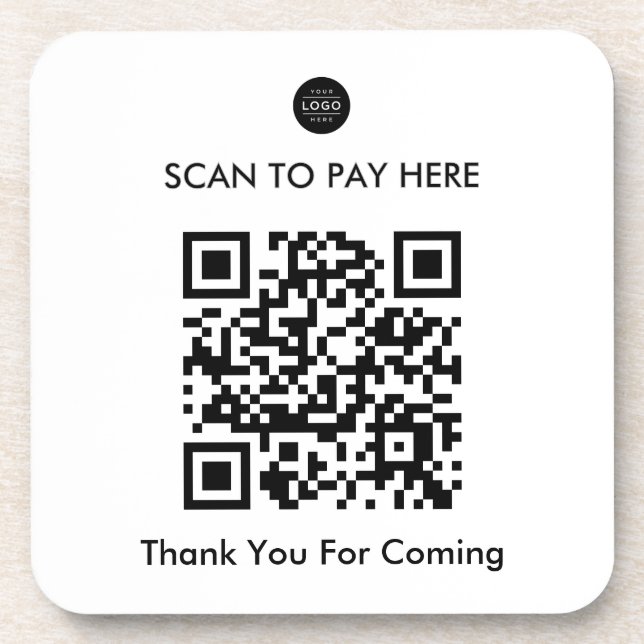 Custom QR Code Payment Business Coaster (Front)