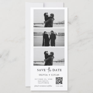 Custom QR Code Photo Strip Wedding Save The Date