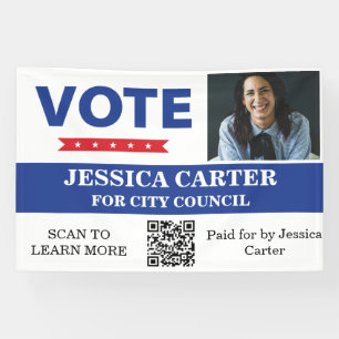 Custom QR Code Political Campaign Banner