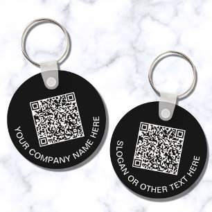 Custom QR Code Promotional Black Key Ring