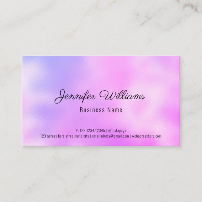Custom QR Code Rainbow Pastel Colours Simple Moder Business Card (Front)