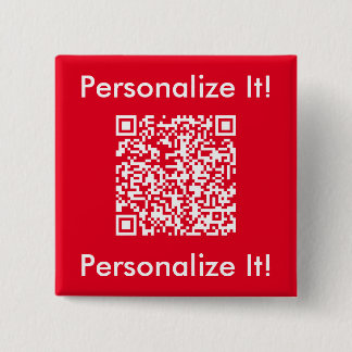Custom QR Code Red 15 Cm Square Badge