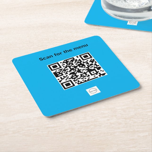 Custom Qr code restaurant bar menu promotion Paper Coaster (Angled)