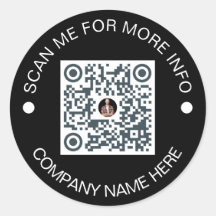 Custom QR Code Round Black Waterproof Business
