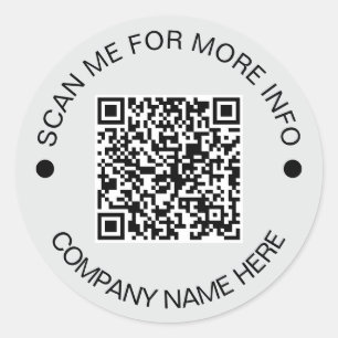 Custom QR Code Round Grey Waterproof Business Classic Round Sticker
