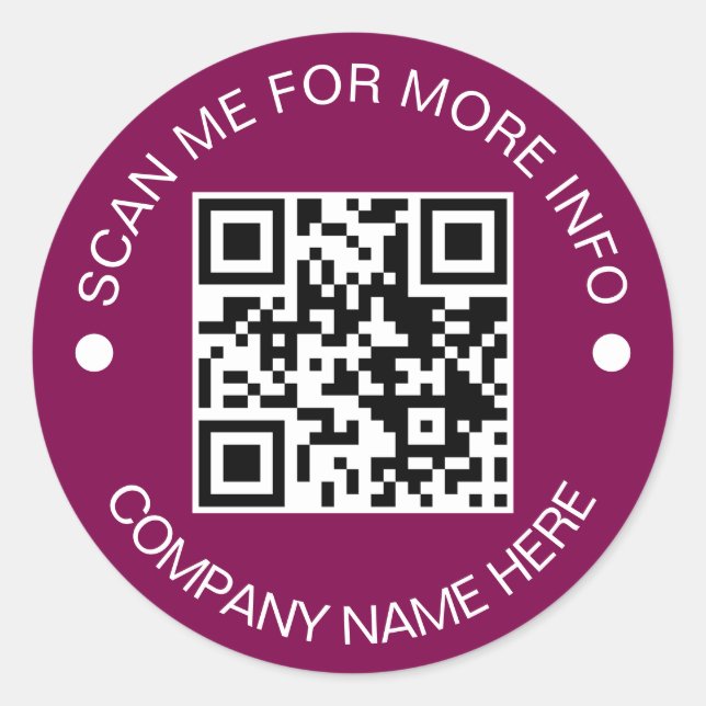 Custom QR Code Round Vinyl Waterproof Business Classic Round Sticker (Front)