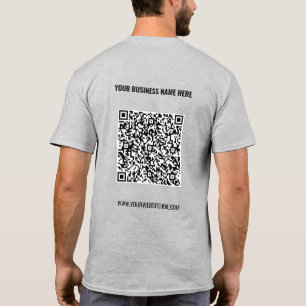 Custom QR Code Scan and Text Your Business T-Shirt