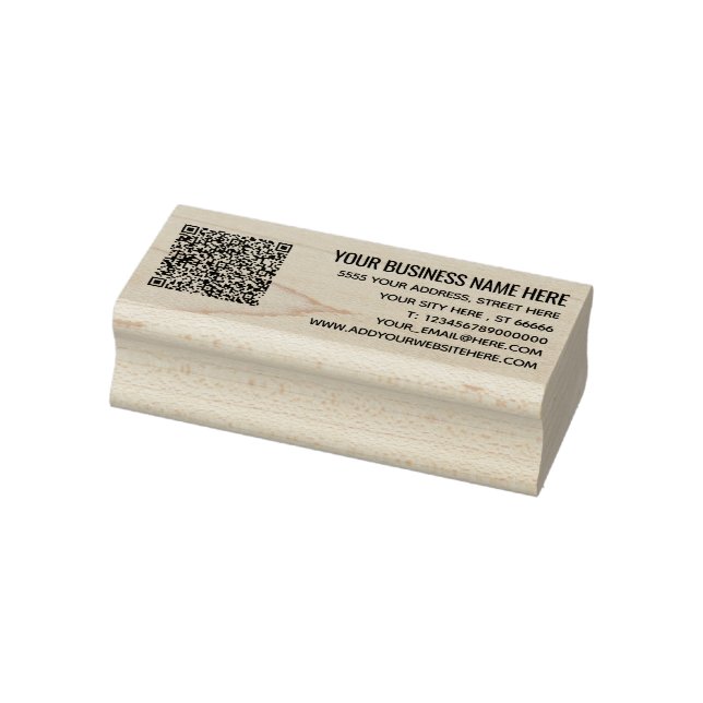 Custom QR Code Scan Info Address Rubber Stamp (Stamp)