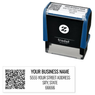 Custom QR Code Scan Info Address Self-inking Stamp
