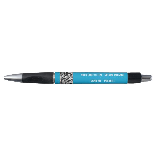 Custom QR Code Scan Info and Text Pen Template (Front)