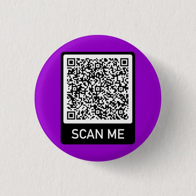 Custom QR Code Scan Info Button Gift - Your Colour (Front)