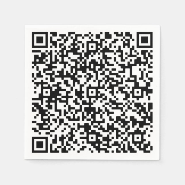 Custom QR Code Scan Info Personalised Napkins (Front)
