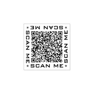 Custom QR Code Scan Info Personalised Rubber Stamp