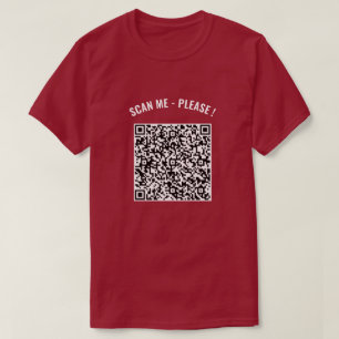 Custom QR Code Scan Info T-Shirt Personalised