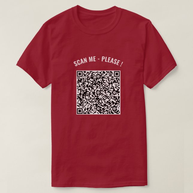 Custom QR Code Scan Info T-Shirt Personalised (Design Front)