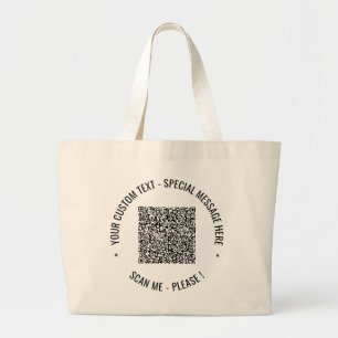 Custom QR Code Scan Info Text Colours Tote Bag