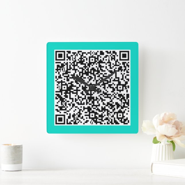 Custom QR Code Scan Info Wall Clock Choose Colours (Home)