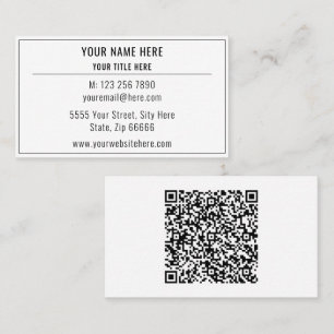 Custom QR Code Scan Info Your Business Card