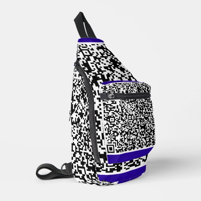 Custom QR Code Scan Info Your Colour Personalised Sling Bag (Left Corner)