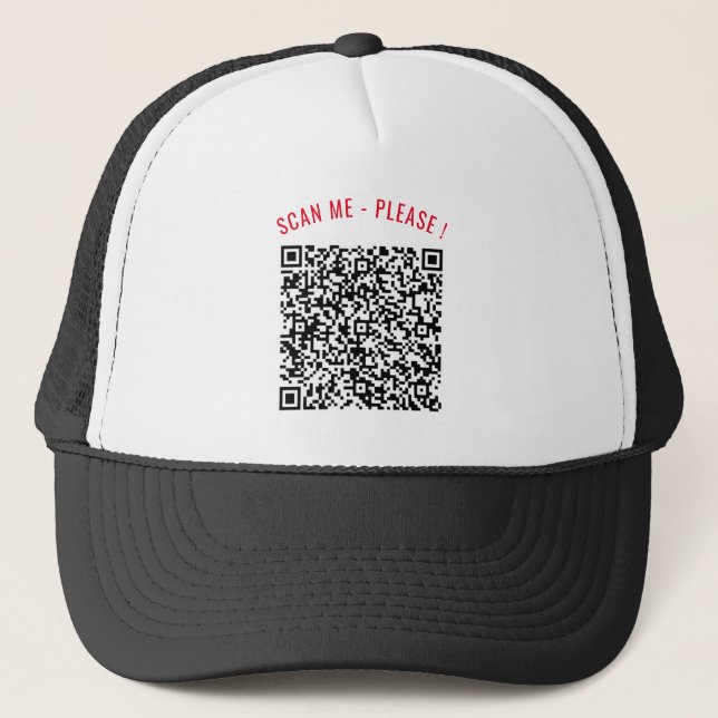 Custom QR Code Scan Info Your Design Trucker Hat (Front)