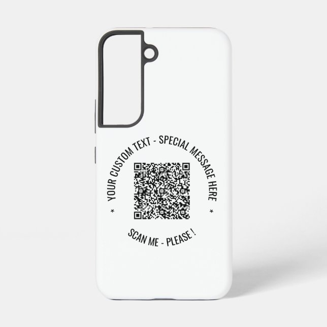 Custom QR Code Scan Info Your Text and Colours Samsung Galaxy S22 Case (Back)