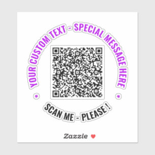 Custom QR Code Scan Info Your Text Colours Sticker