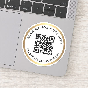 Custom QR code Scan me for more info golden border