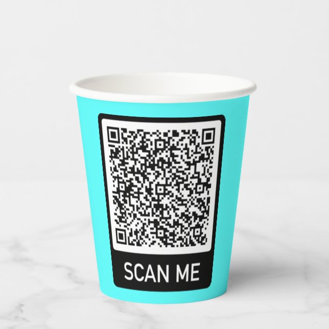 Custom QR Code Scan Personalised Your Paper Cups (Front)