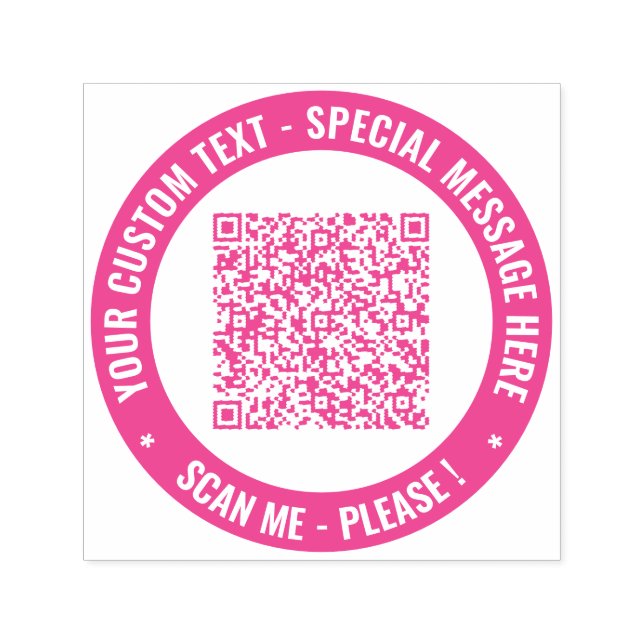 Custom QR Code Scan Stamp Your Text and Colours  (Design)