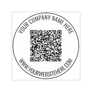 Custom QR Code Scan Text Round Stamp Example