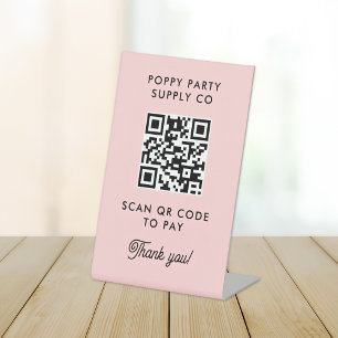 Custom QR Code Shop Sticker Pedestal Sign
