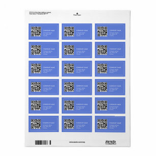 Custom qr code simple blue business Address Labels