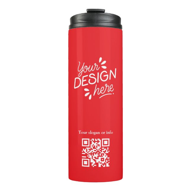 Custom QR Code & Slogan Red/White Tumbler (Front)