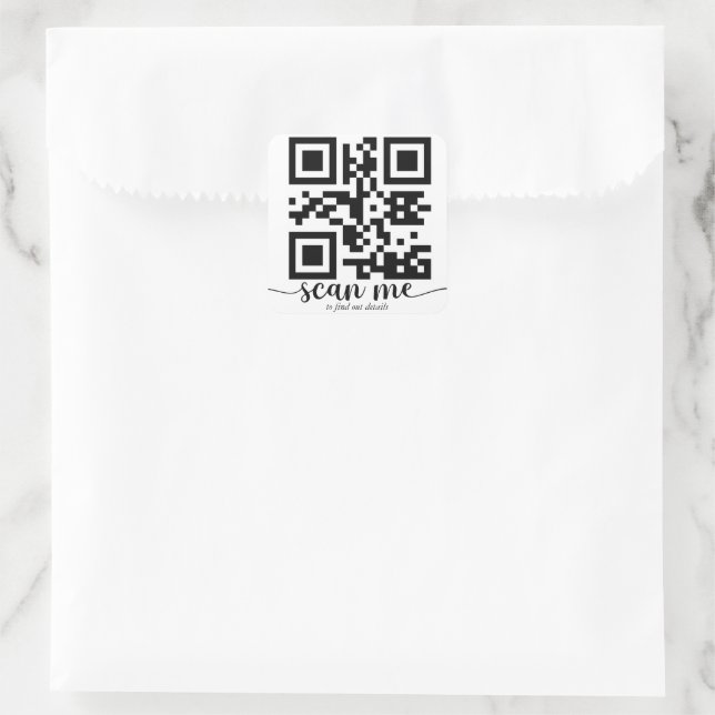 Custom Qr Code  Square Sticker (Bag)
