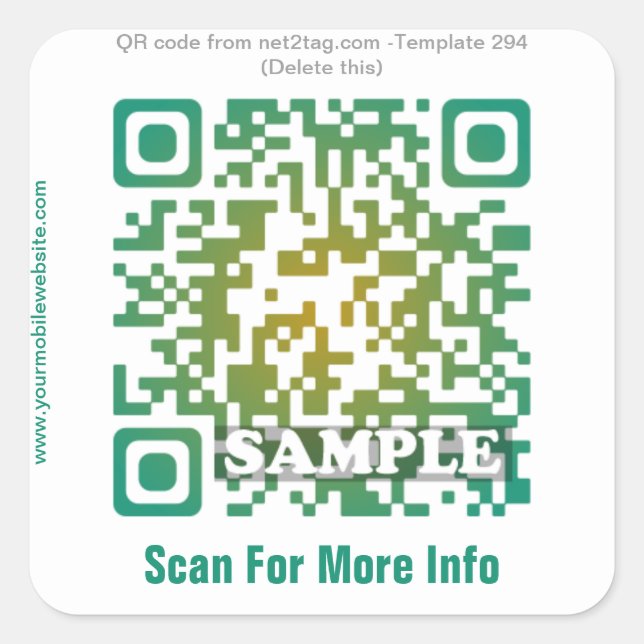 Custom QR code sticker (QR code template #294) (Front)