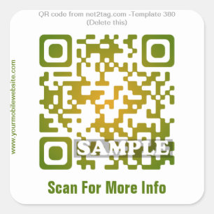 Custom QR code sticker (QR code template #380)